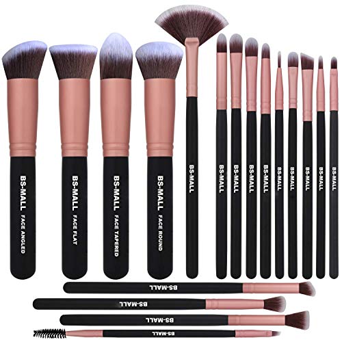 Product Cover BS-MALL Makeup Brushes 18pcs Premium Synthetic Professional Eye Brushes Kit for Blending Eyeshadow Concealer Eyeliner Eyebrow(Rose Gold)