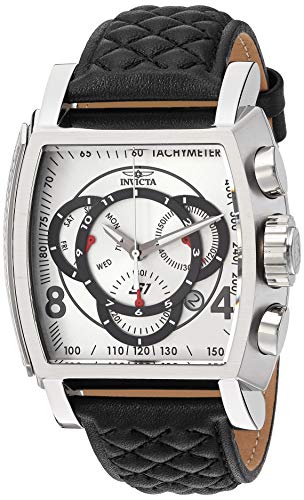 Product Cover Invicta Men's S1 Rally Stainless Steel Quartz Watch with Leather-Synthetic Strap, Black, 26 (Model: 27918)
