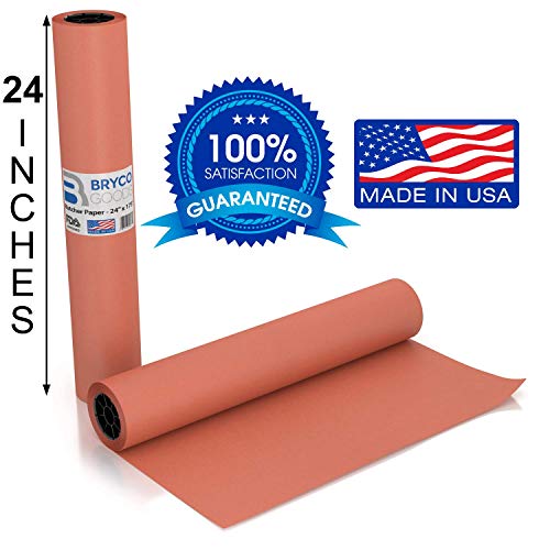 Product Cover Pink Kraft Butcher Paper Roll - Long 24 Inch x 175 Feet (2100 Inch) - Food Grade FDA Approved - Great Smoking Wrapping Paper for Meat of All Varieties - Made in USA - Unbleached, Unwaxed & Uncoated