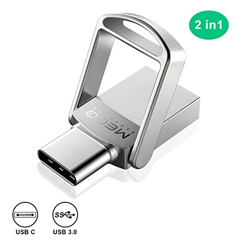Product Cover Type C Flash Drive, MECO 32GB 2 in 1 OTG USB C+ USB 3.0 Dual Drive Waterproof Memory Stick with Keychain Metal for Computer, MacBook,Google's Chromebook Pixel,Samsung Galaxy