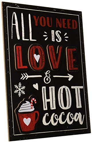 Product Cover Amscan Love and Hot Cocoa Easel Sign, Christmas Decorations, Black Fiberboard, 10 1/2