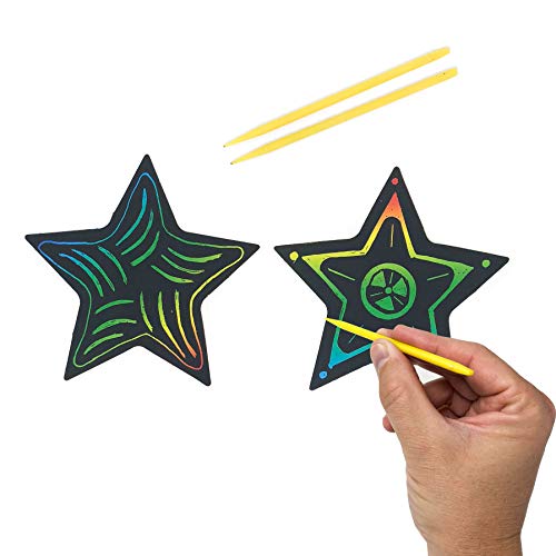 Product Cover 50 Piece Scratch Art Star Craft Kit - Christmas Ornament Crafts for Kids