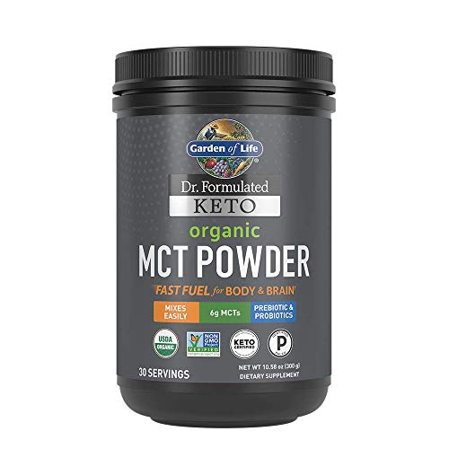 Product Cover Garden of Life Dr. Formulated Keto Organic MCT Powder - 30 Servings, 6g MCTs from Coconuts Plus Prebiotic Fiber & Probiotics, Certified Organic, Non-GMO, Vegan, Gluten Free, Ketogenic & Paleo
