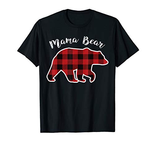 Product Cover MAMA BEAR | Women Red Plaid Christmas Pajama Family Mom Gift T-Shirt