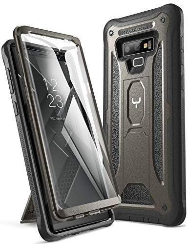 Product Cover YOUMAKER Kickstand Case for Galaxy Note 9, Full Body with Built-in Screen Protector Heavy Duty Protection Shockproof Rugged Cover for Samsung Galaxy Note 9 (2018) 6.4 Inch - Gun Metal/Black