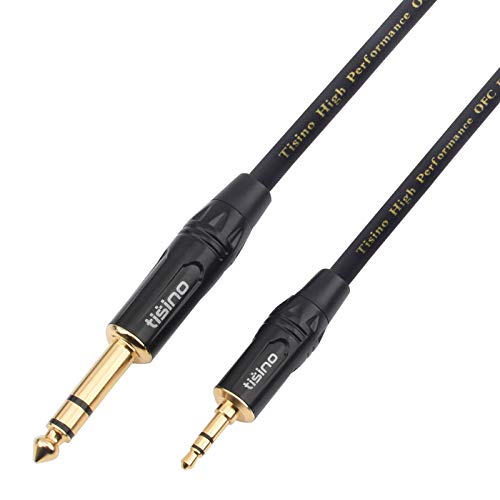 Product Cover TISINO 1/8 to 1/4 Stereo Cable, Heavy Duty 3.5mm Mini Jack TRS to 6.35mm Jack TRS Audio Interconnect Path Cord Lead - 10 feet