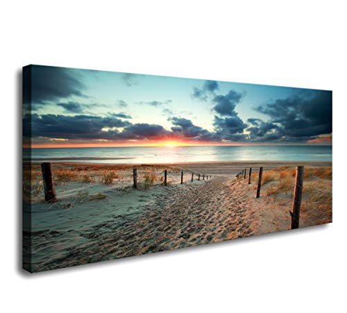 Product Cover Canvas Wall Art Beach Sunset Ocean Nature Pictures Long Canvas Artwork Prints Contemporary 20in x40in Wall Art Decor for Home Living Room Bedroom Decoration Office Wall Decor Framed Ready to Hang