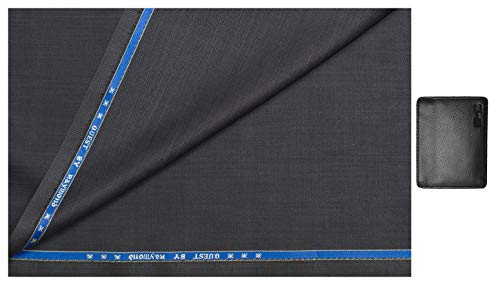 Product Cover Raymond 0-Degree Men's Poly-Viscose Unstitched 3.5 m Suit Fabric and Wallet (Dark Blackish Blue, Free Size) -Set of 3 Pieces