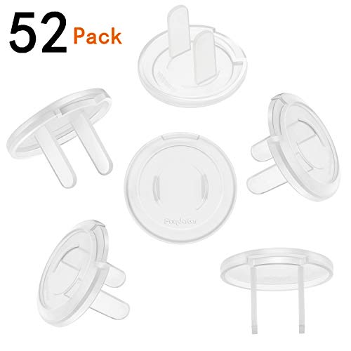 Product Cover PandaEar Outlet Covers(52 Pack) Clear Child Proof Electrical Protector Safety Caps with Adult Easy Release Concave Design