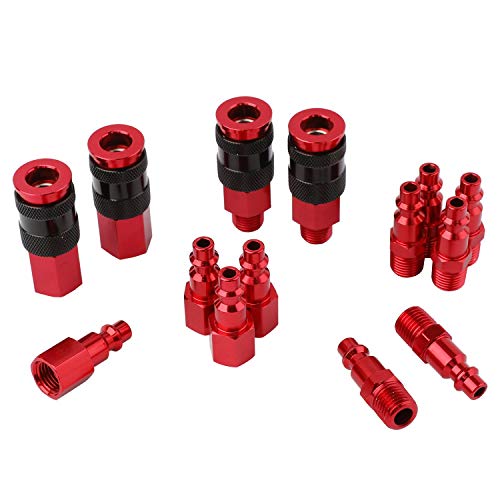 Product Cover WYNNsky Air Hose Fittings, AMT Universal Air Coupler and I/M Industrial Type Air Plug Kit, 1/4 Inch Threads Size, 1/4 Inch Body Size, 14 Pieces Air Compressor Accessories Fittings Kit