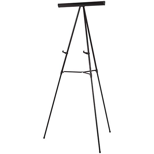 Product Cover AmazonBasics Presentation Display Easel Stand, Adjustable Height Telescope Tripod, Black