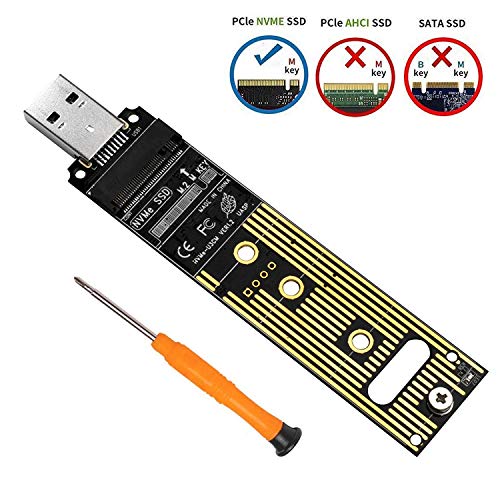 Product Cover SHINESTAR NVME to USB 3.0 Adapter, Use as Portable SSD, M.2 NVME to USB Card (No Cable Need), Based on 10 Gbps PCIe 3x2 Link Great Performance Bridge chip, Fit for Samsung 970/960 EVO/PRO NVME SSD