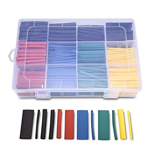 Product Cover Lukzer Plastic Heat Shrink Tubes Insulated Wire Cable Sleeving Wrap, Multicolour -530 Pieces