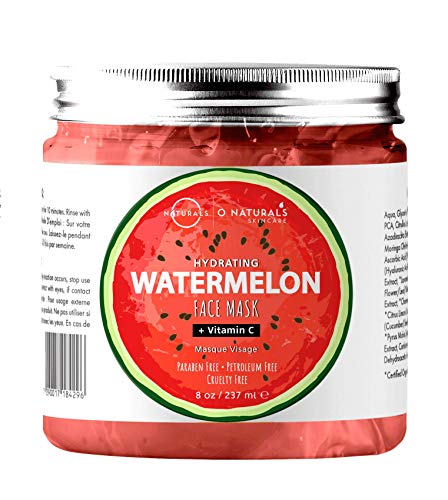 Product Cover O Naturals Hydrating Watermelon & Vitamin C Gel Face Mask. Nourishing, Moisturizing & Toning. Great for Combination Skin, w/Hyaluronic Acid Rich in Vitamins A & C & B6. Anti-Aging, Antioxidants. 8 Oz
