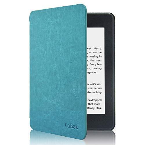 Product Cover CoBak Kindle Paperwhite Case - All New PU Leather Smart Cover with Auto Sleep Wake Feature for Kindle Paperwhite 10th Generation 2018 Released, Sky Blue