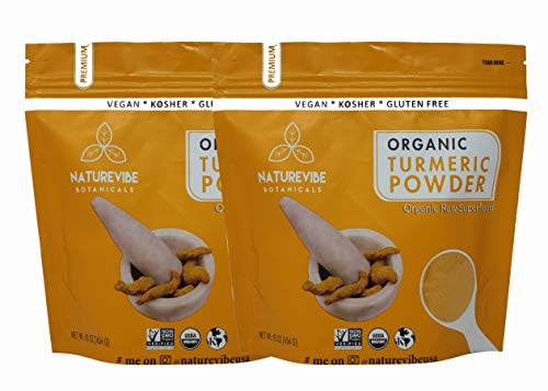 Product Cover Organic Turmeric Root Powder (2lb) by Naturevibe Botanicals, (2 Pack of 1lbs each) | Gluten Free & Non-GMO Verified | Contains Curcumin [Packaging May Vary]