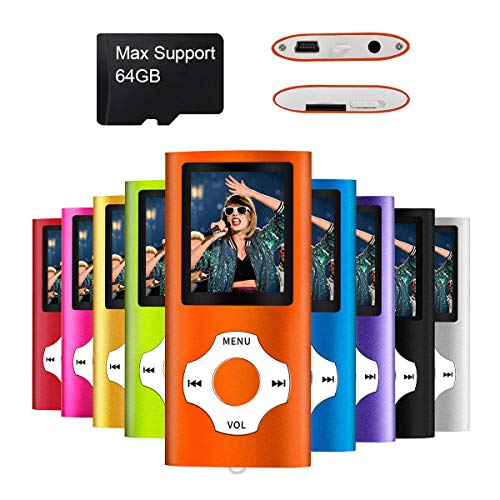 Product Cover Mymahdi MP3/MP4 Portable Player,1.8 Inch LCD Screen,Max Support 64GB,Orange