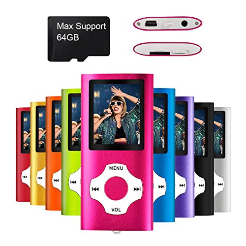 Product Cover Mymahdi MP3/MP4 Portable Player,1.8 Inch LCD Screen,Max Support 64GB,Pink