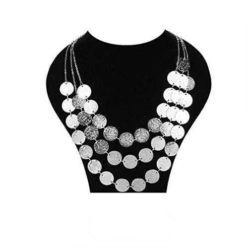 Product Cover Kikole Statement Choker Necklace Coins Multilayer Bib Chain Necklace Jewelry for Women