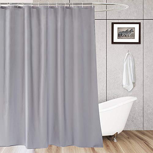 Product Cover AooHome Extra Long 72x96 inch Shower Curtain Liner, Fabric Waterproof Bathroom Curtain for Hotel with Hooks, Weighted Hem, Light Grey