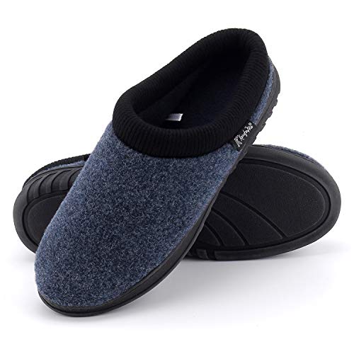 Product Cover K KomForme Slippers for Men, Cotton Memory Foam Slip on Indoor and Outdoor Winter House Shoes Navy