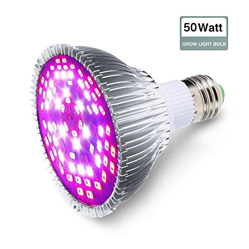 Product Cover GLIME LED Grow Light Bulb 50W 78LED Full Spectrum Lamp Towards Entire Growth Circle UV&IR contained E27 House Plant Indoor Garden Plants Greenhouse Hydroponic
