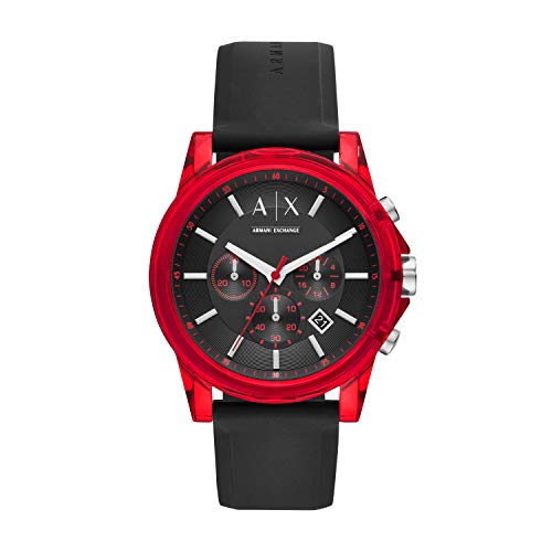 Product Cover A|X Armani Exchange Men's AX1338 Chronograph Quartz Black Red Watch