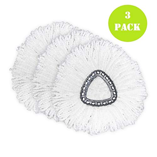 Product Cover 3 Pack Mop Replacement Heads for O-Ceda Spin Mop, Microfiber Spin Mop Refills, Easy Cleaning Mop Head Replacement