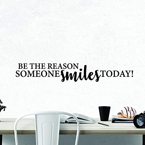 Product Cover My Vinyl Story - Be The Reason Someone Smiles Today - Inspirational Wall Decal Motivational Wall Art Quote Positive Home Office School Classroom Decor Vinyl Decoration Encouragement Gift 36x5 Inches