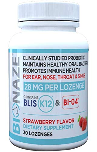 Product Cover Bionaze Oral Sinus Probiotic w/BLIS K12 & BL-04 for Sinus, Ear, Nose, Mouth & Throat. Shelf Stable, clinically Proven strains Prevent Illness and Improve Breath