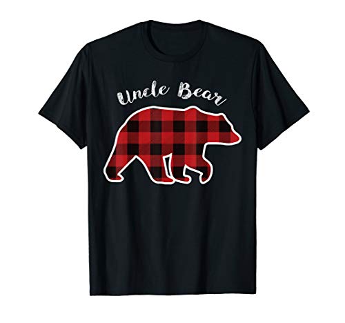 Product Cover UNCLE BEAR | Men Red Plaid Christmas Pajama Family Gift T-Shirt