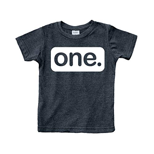 Product Cover First Birthday Outfit boy 1st Birthday boy Gifts one Year Old Baby Boys Shirt (Charcoal Black, 12m)