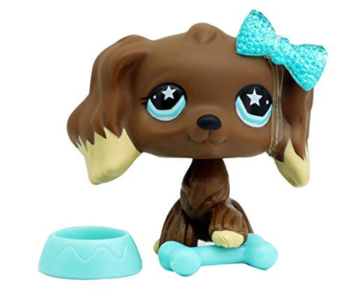 Product Cover LPSTHREE LPS Cocker Spaniel 960 Chocolate Brown Dog Star Eyes Dog Puppy with Accessories Figure Cartoon Animal Figures Collection Figure Cute Toy Kids Boy Girls Gift
