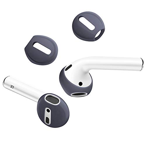 Product Cover DamonLight {Fit in The case} Airpods Earpods Covers Anti-Slip Silicone Soft Sport Covers Accessories Apple AirPods Earbud airpods eartips 2 Pairs (Dark Blue)