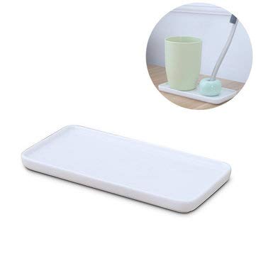 Product Cover Creative Bathroom Toothbrush Ceramic Base White Porcelain Trays Rectangle Holder Stand Sanitary Storage Bathroom Accessories - Bathroom Storage & Organisation Toothbrush Holders & Tumblers
