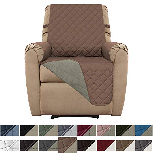 Product Cover Easy-Going Recliner Sofa Slipcover Reversible Sofa Cover Furniture Protector Couch Cover Water Resistant Elastic Straps Pets Kids Dog Cat (Recliner,Brown/Beige)