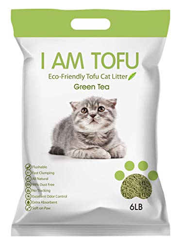 Product Cover K KAMY'S ZOO I AM TOFU Renewed- Tofu Cat Litter, Natural Flushable Extra Clumping Pellet Litter, 6lb (Green Tea)