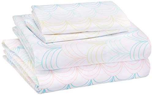 Product Cover AmazonBasics Kid's Sheet Set - Soft, Easy-Wash Microfiber - Full, Multi-Color Scallop