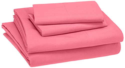 Product Cover AmazonBasics Kid's Sheet Set - Soft, Easy-Wash Microfiber - Queen, Hot Pink