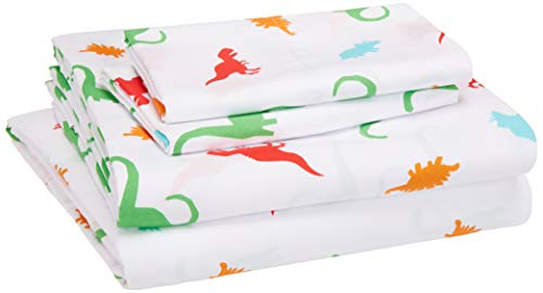 Product Cover AmazonBasics Kid's Sheet Set - Soft, Easy-Wash Microfiber - Full, Multi-Color Dinosaurs