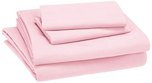 Product Cover AmazonBasics Kid's Sheet Set - Soft, Easy-Wash Microfiber - Queen, Light Pink