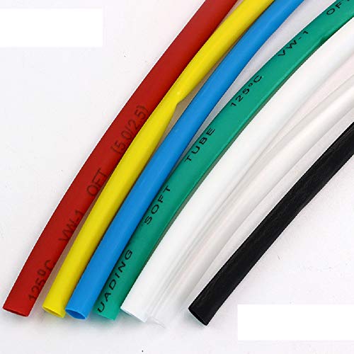 Product Cover ART IFACT 10 Meters Heat Shrink Tube Polyolefin 2:1 Sleeve for Wrap 2mm, 3mm, 4mm, 5mm and 6mm- 2 Meters Each Colour (Red + White + Blue + Green + Black, 4mm)