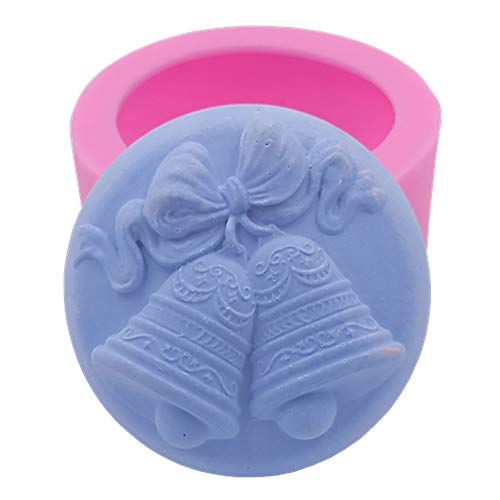 Product Cover Great Mold 3D Christmas Bells Silicone Soap Mold for Soap Making, Candy Mold Chocolate Mold DIY Cake Mold (Bell Mold 01)
