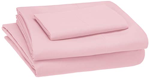 Product Cover AmazonBasics Kid's Sheet Set - Soft, Easy-Wash Microfiber - Twin, Light Pink