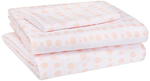 Product Cover AmazonBasics Kid's Sheet Set - Soft, Easy-Wash Microfiber - Twin, Pink Dotted Stripes