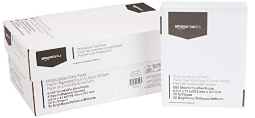 Product Cover AmazonBasics Multipurpose Copy Printer Paper - White, 8.5 x 11 Inches, 8 Ream Case (4,000 Sheets)
