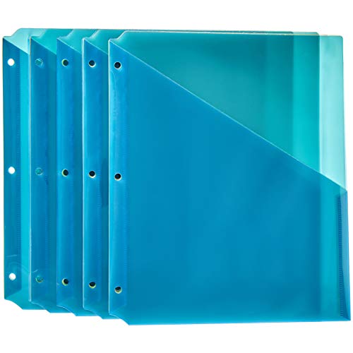 Product Cover AmazonBasics Binder Organizer Poly Jacket, 3 Hole Punch, Assorted Colors, Pack of 25