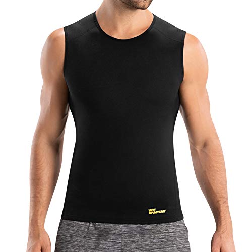 Product Cover HOT SHAPERS Hot Tank for Men - Slimming Compression Workout Tank Top - Muscle Shirt - Sweat Suit for Men's Gym Exercises, Weight Loss and Body Toning (XL, Black)