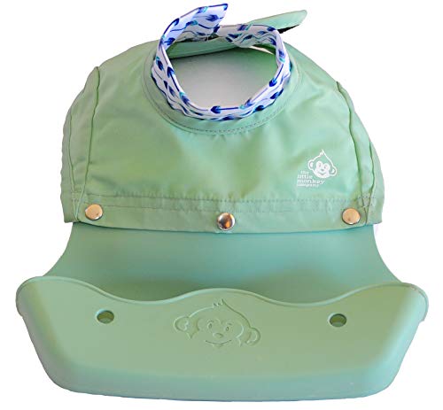 Product Cover The Little Monkey Company Silicone Bibs for Babies and Toddlers - Wipes Clean in Seconds Waterproof Bib Protects from Every Mess - Made with Eco-Friendly Premium Materials