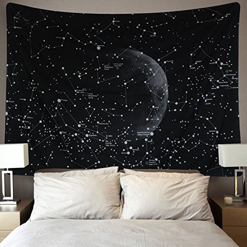 Product Cover Moon Constellations Tapestry Wall Tapestry Bohemian Wall Hanging Tapestries Wall Blanket Wall Art Wall Decor Beach Tapestry Sunset Tapestry Indian Wall Decor (Moon Constellations, 51.2
